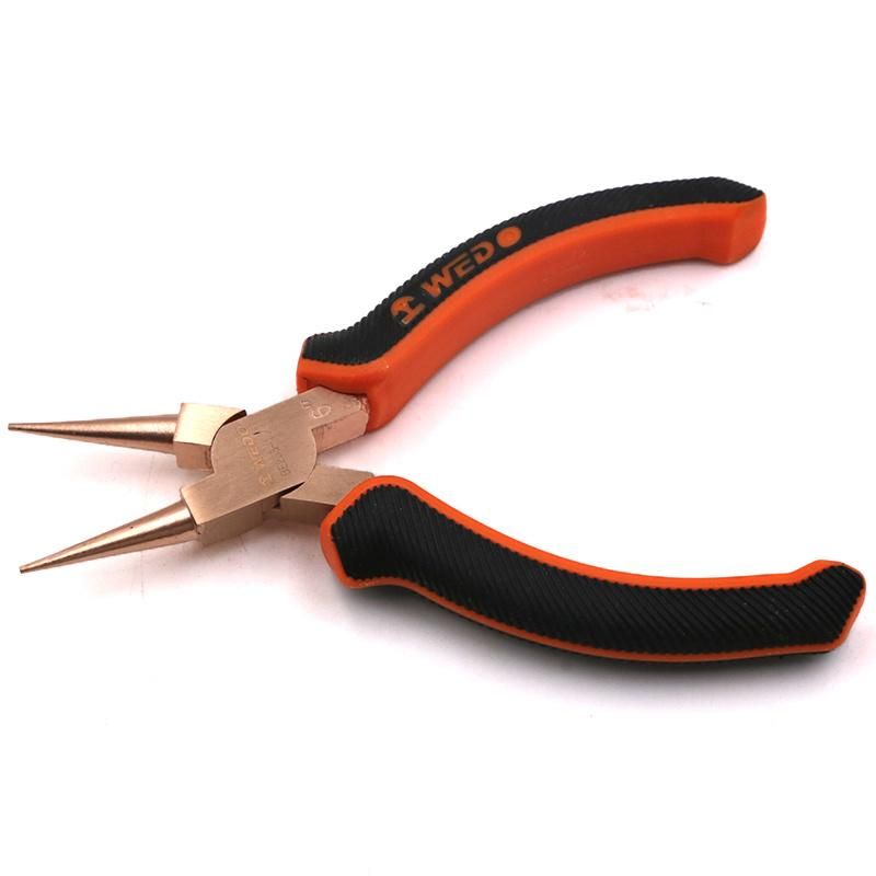 Wedo 6" High Quality Pliers Non Sparking Round Nose Pliers Anti-Slip Handle Beryllium Copper