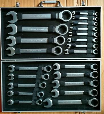 22PCS Stable Gear Wrench Set in Sliver Alumium Case (FY1022A)