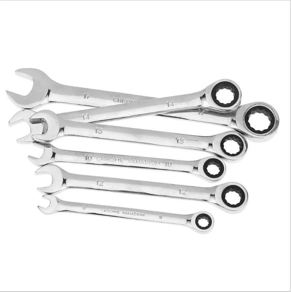 12PC Metric Fixed Head Ratchet Spanner CRV Combination Wrench