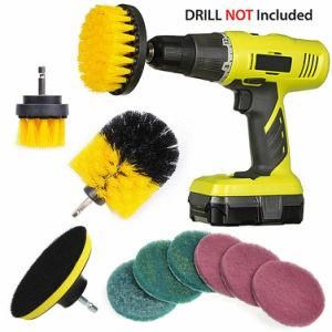 Yellow Drill Brush for Car Carpet Wall and Tile Cleaning