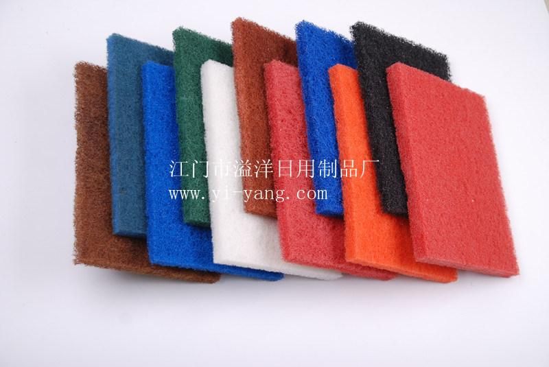 Nylon Scouring Pad Brush with Handle  (6019)