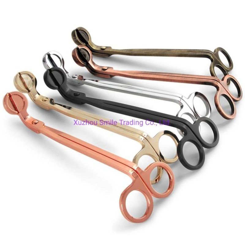 Candle Tools Stainless Steel Candle Trimming Tool Gold-Plated Non-Pattern Polished Candle Wick Trimmer