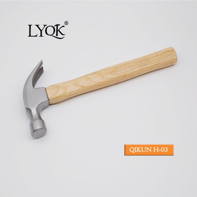 H-02 Construction Hardware Hand Tools American Type Laser-Printed Wooden Handle Claw Hammer