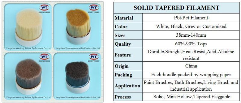 High Quality Natural White Solid Tapered Filament for Paint Brush