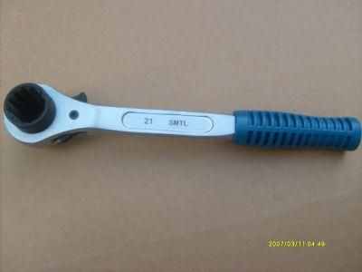 Plastic Handle Chrome Plated CRV Socket Ratchet Wrench