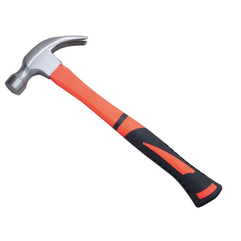 Wholesale Consitruation Tools 45#Carbon Steel 8oz Claw Hammer with Fiber Glass Handle