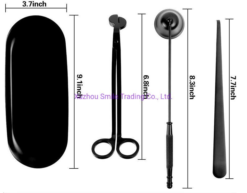 Smile Tools Custom Logo Stainless Steel Candle Wick Trimmer Sets Snuffer Dipper and Tray Lighter