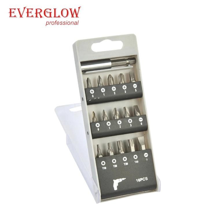 16PC Cr-V Bits Set with Extension Bar