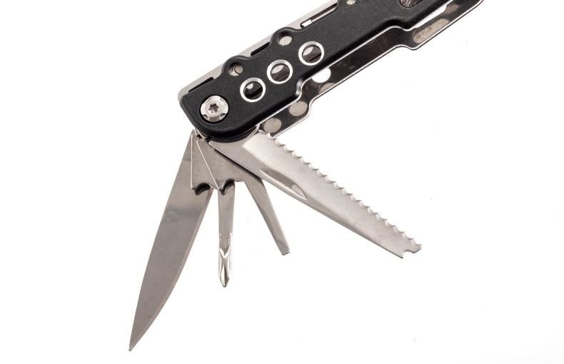 Multi Purpose Pocket Pliers Tool with Black Oxiding High Quality Stainless Steel Folding Knife for Hiker Camper