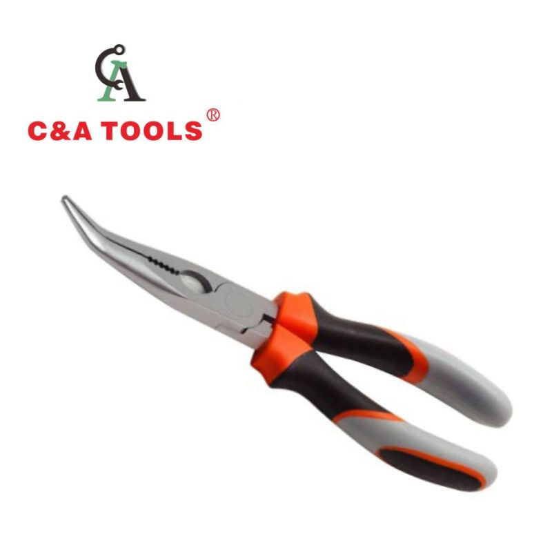 German Type Bent Nose Pliers with Three Color Handle