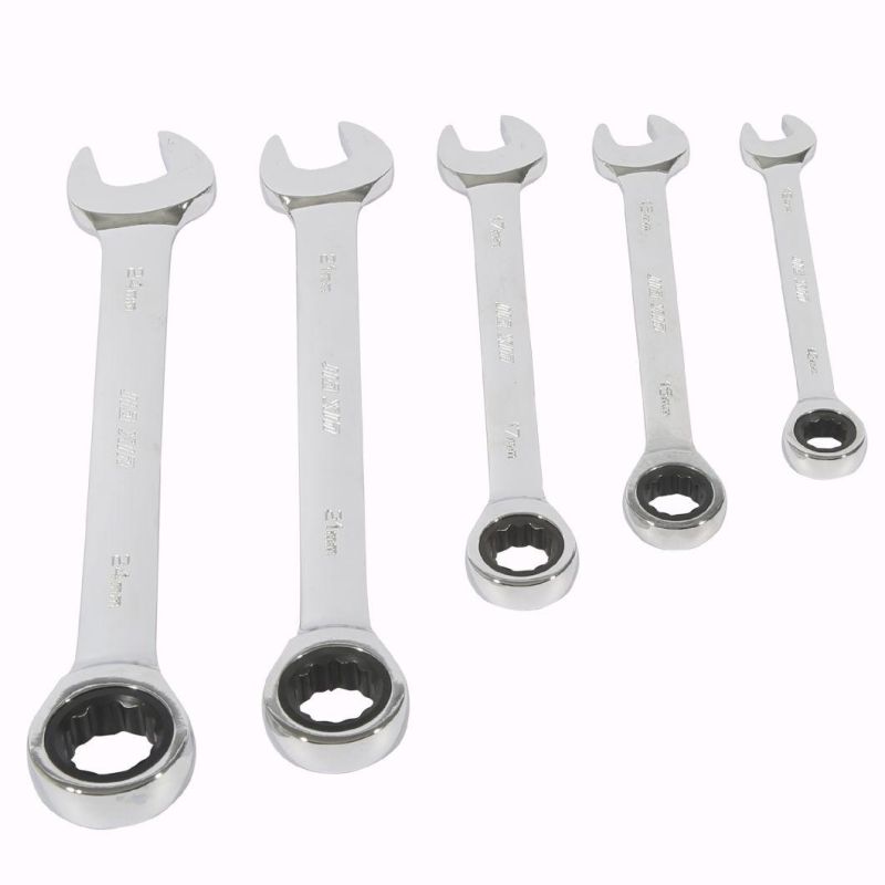 Short Combination Ratchet Wrench 8-24mm