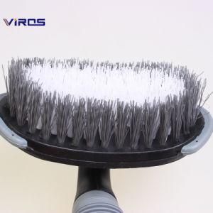 PP Hair Short Rubber Handle Gray Car Auto Detailing Tire Brush