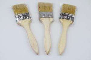 White Paint Brush with Wooden Handle