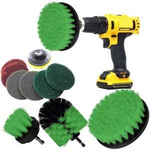 Green Drill Brush for Car Carpet Wall and Tile Cleaning