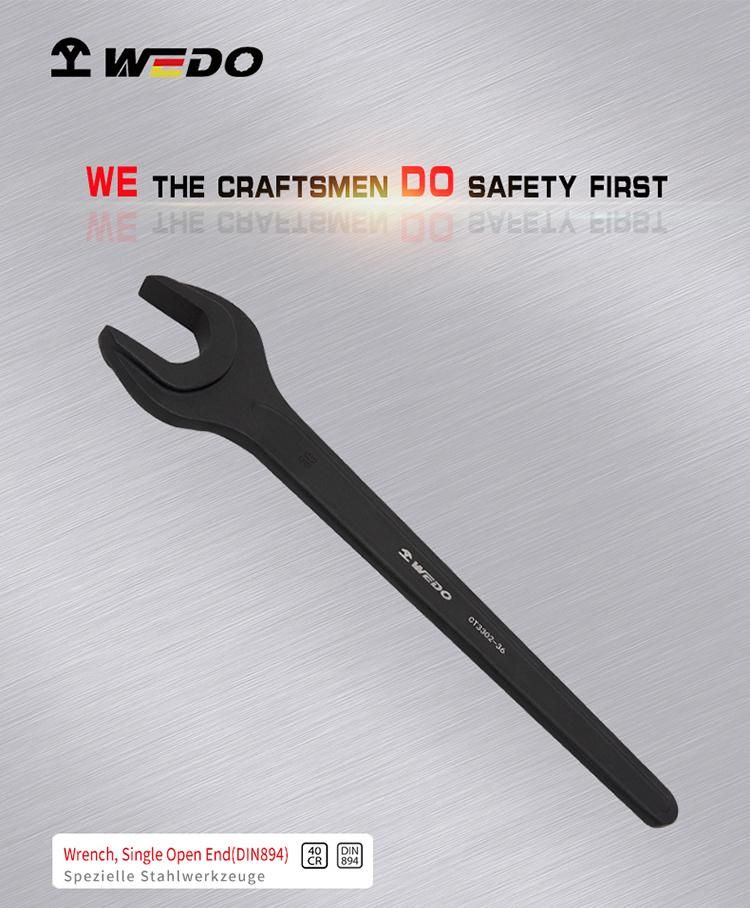 WEDO Jumbo Single Open End Wrench Strong Torque Labor Saving Black-Spray on Surface 40cr Open Spanner