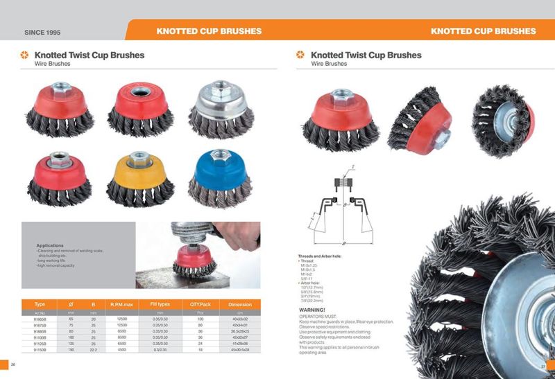 Twisted Knots All Sizes of Round Steel Wire Cup Brush/ Twisted Wire Brush