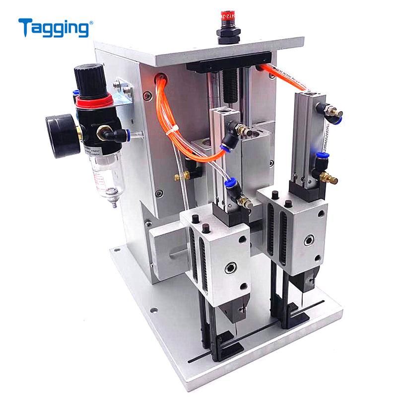 TM5210 Pneumatic Double Tagging Machine for Wash Clothes Microfiber Anti-Scalding Gloves