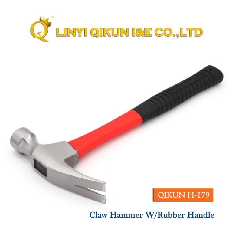 H-179 Construction Hardware Hand Tools American Straight Type Claw Hammer with Plastic Coated Handle