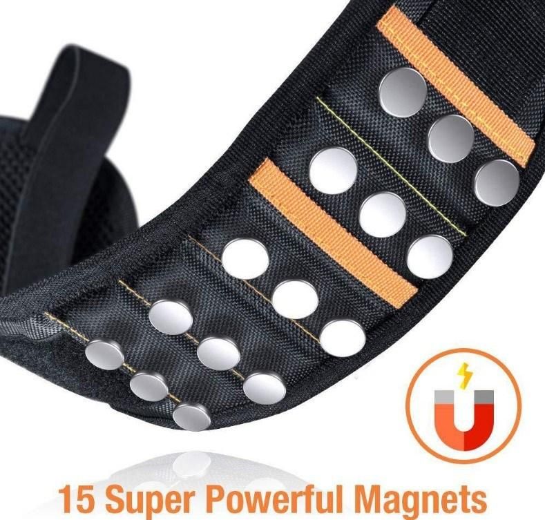 Strong Magnets Adjustable Wrist Strap Armband Magnetic Wristband for Holding Screws, Nails, Bits, Tools