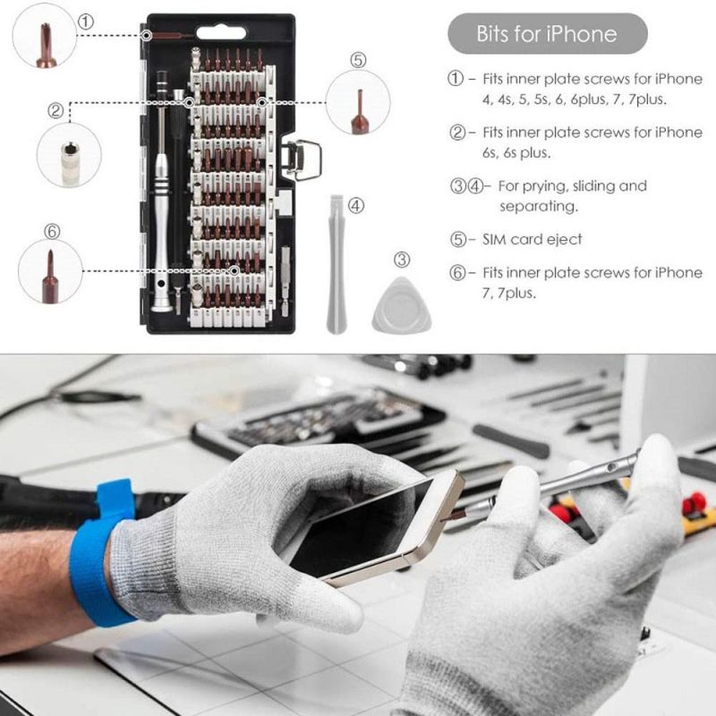 63 in One Multi-Function Toolbox Screw Driver Mechanic Hand Kit Box Set Hardware Drill Repair Cordless Screwdriver Tools for Computer Host Camera Repair