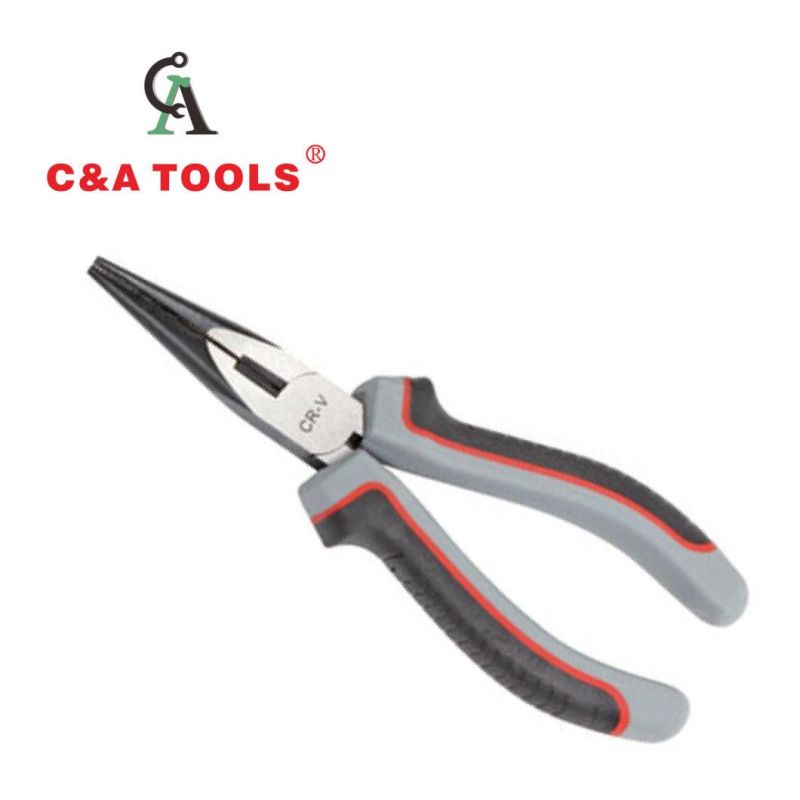 German Type Long Nose Pliers with Three Color Handle