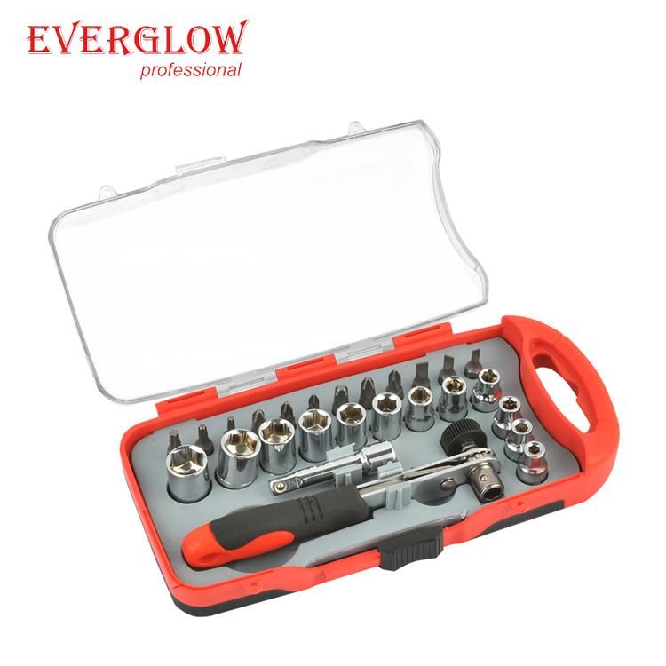 19PC Ratchet Screwdriver Set with Mini Ratchet Wrench