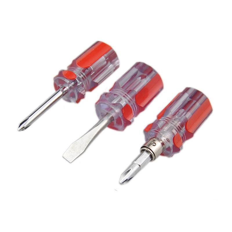 Cr-V Steel Forging Transparent Handle Mini Slotted Screwdriver