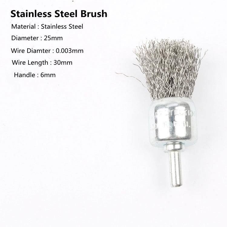 Steel Wire Brush with Handle Stainless Steel Grinding Head for Rust Removal Polishing Panit Decontamination Brush