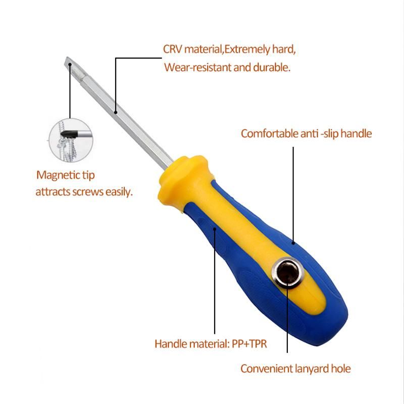 PP+TPR Handle Heavy Duty Carbon Steel Screwdriver for Daily Usage