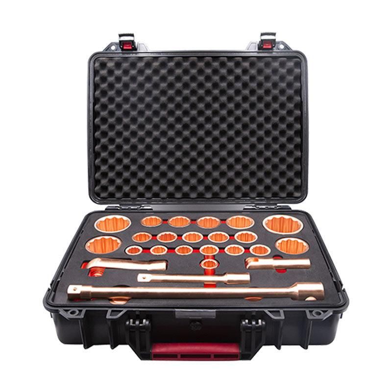 WEDO Non-Sparking 3/4" *1socket Set 26PCS Spark-Free Safety Socket Tools Kit Beryllium Copper