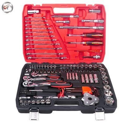 Goldmoon 121PCS Hardware Hand Tool Adjustable Ratchet Combination Socket Sets with Plastic Box