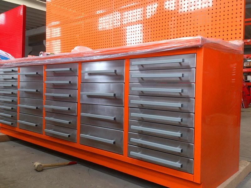 Stainless Steel Garage Customzied Drawer Workbench Tool Cabinet with Peg Board