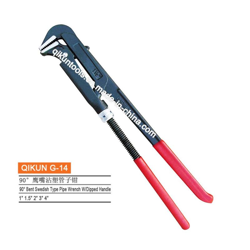 G-07 Construction Hardware Hand Tools Rubber Dipped Offset Type Pipe Wrench