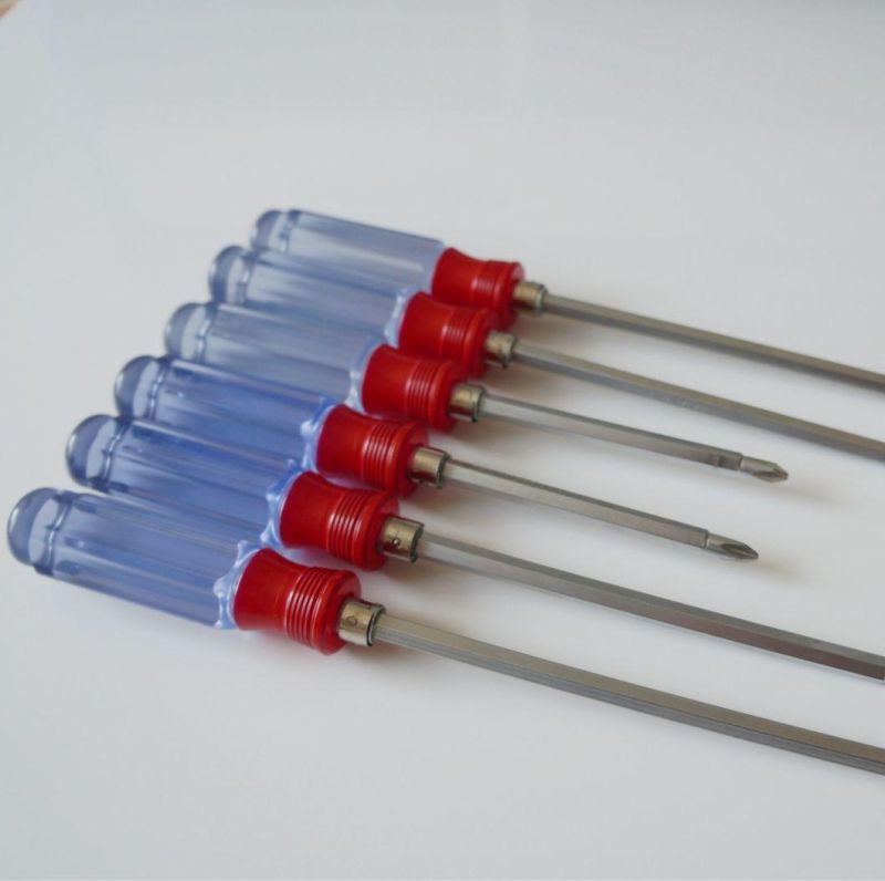 Good Quality Transparent Handle Screwdriver with Double Magnetic Top