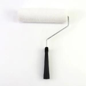 2020 New White Polyester Fiber Roller Black Plastic Handle Paint Roller Brush