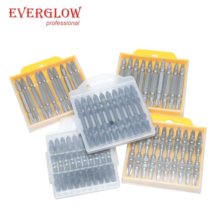 10PC Cr-V S2 Slotted pH, Pz, Hex Bits Set