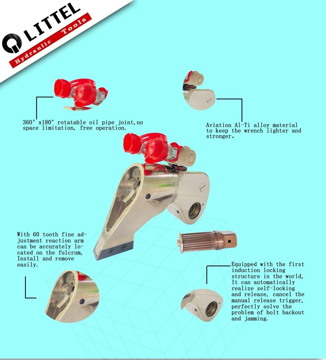 45mxtl Never Stuck Al-Ti Alloy Drive Hydraulic Torque Spanner with 360 Degree Reaction Arm and 140000nm