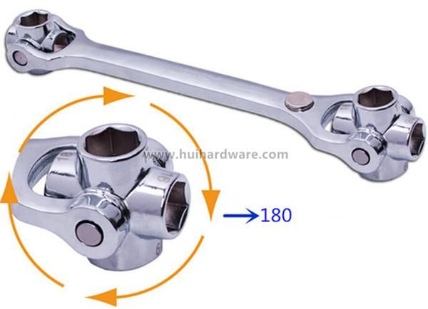 8 in 1 Flexible Socket Wrench with Mirror Surface