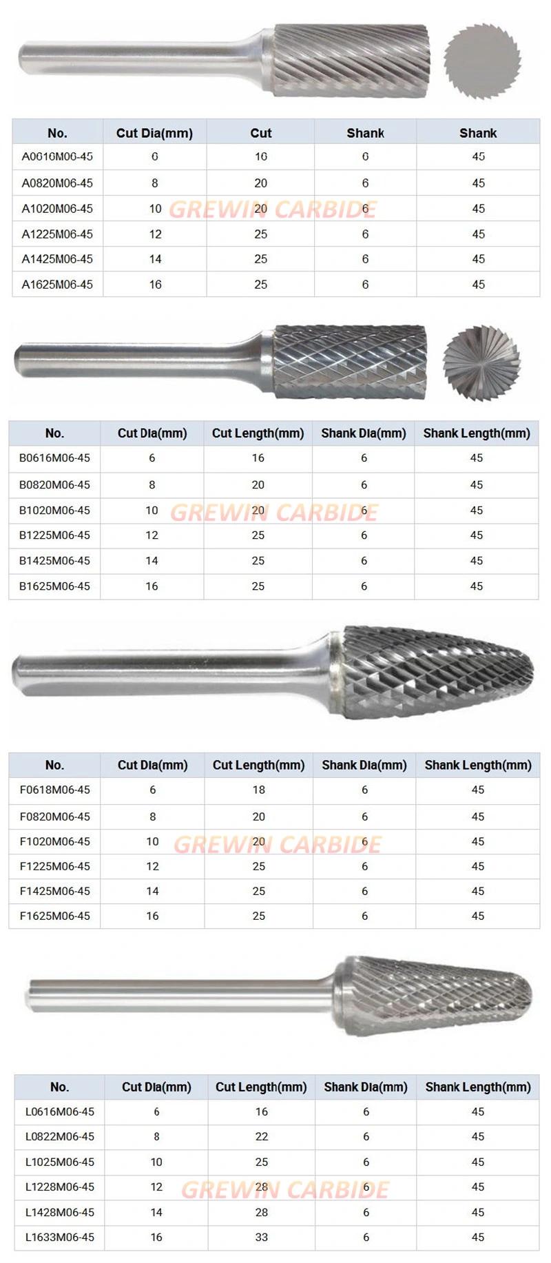 Grewin-Medium Cut Solid Sliver Welding Tungsten Carbide Rotary Burrs