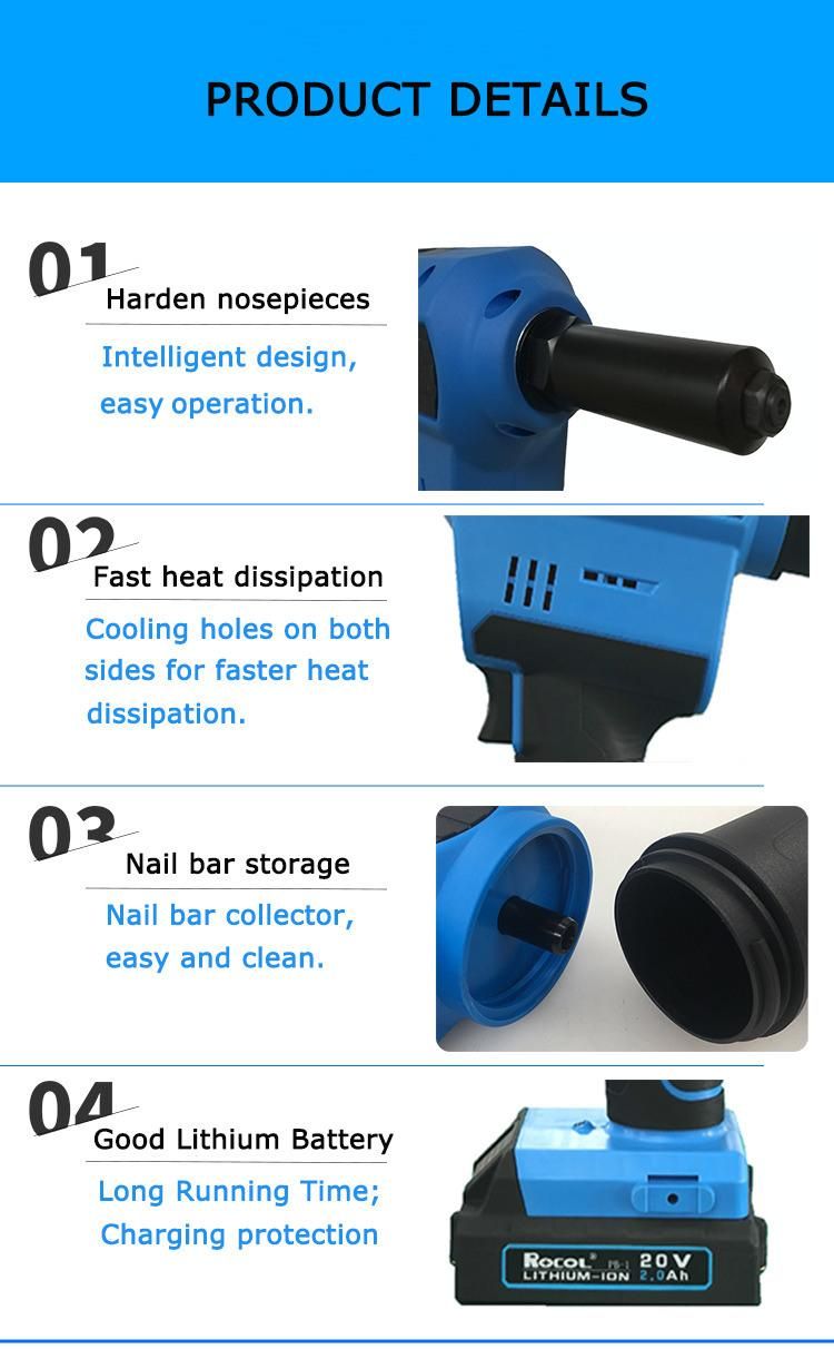 Rechargeable 2.4-6.4 Powerful Lithium Battery Pop Riveting Tool