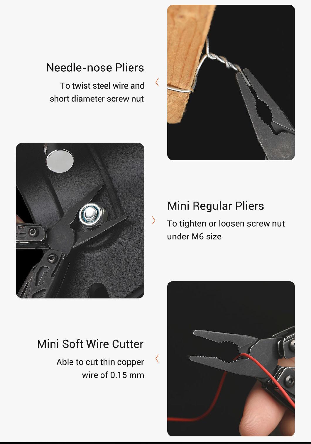 Nextool New Design Black Mini Pliers Multitool for Outdoor Camping