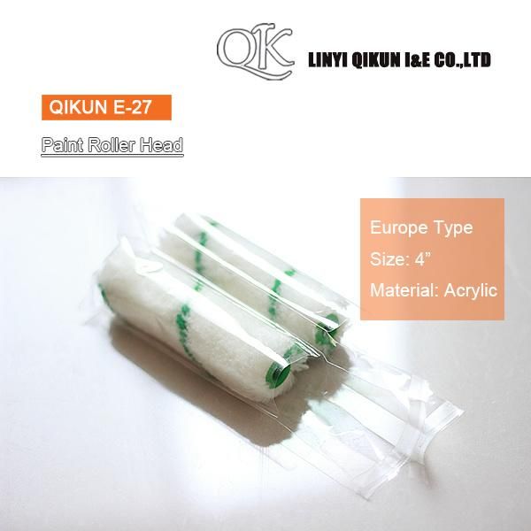 E-22 Hardware Decorate Paint Hand Tools Double Round Cap White Foam Paint Roller Brush