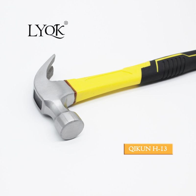 H-13 Construction Hardware Hand Tools Fiberglass Handle German Type Claw Hammer