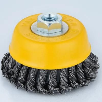 Steel Wire Wheel Metal Derusting Grinding Wire Brush for Angle Grinder