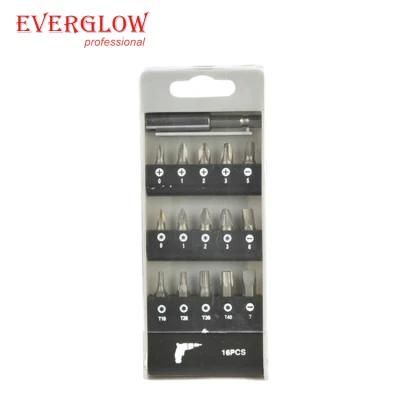 16PC Cr-V Bits Set with Extension Bar