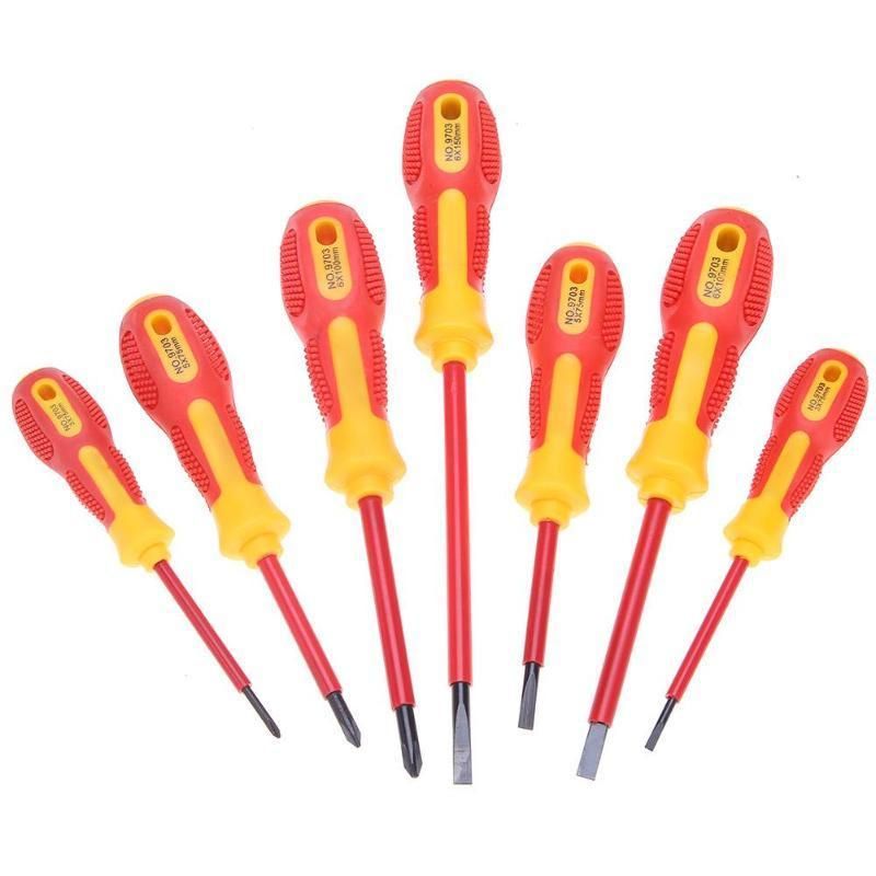 Insulated Magnetic Phillips Slotted Screwdriver Setfor Electrician Repair Hand Tool Kit