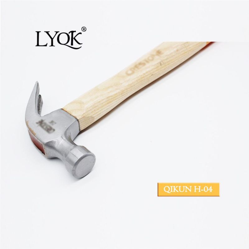 H-02 Construction Hardware Hand Tools American Type Laser-Printed Wooden Handle Claw Hammer