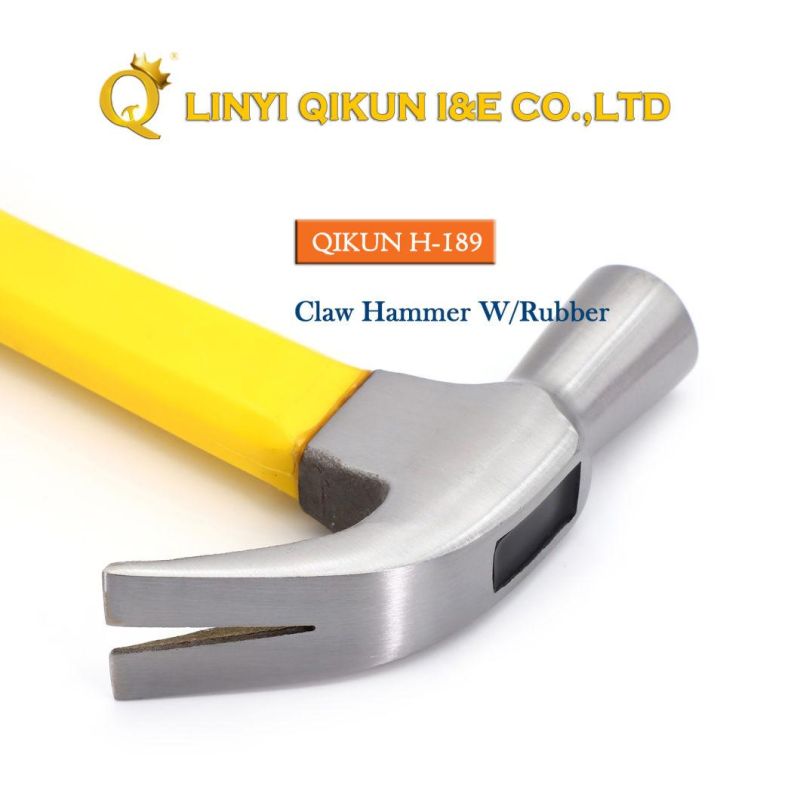 H-187 Construction Hardware Hand Tools American Straight Type Claw Hammer with Plastic Coated Handle