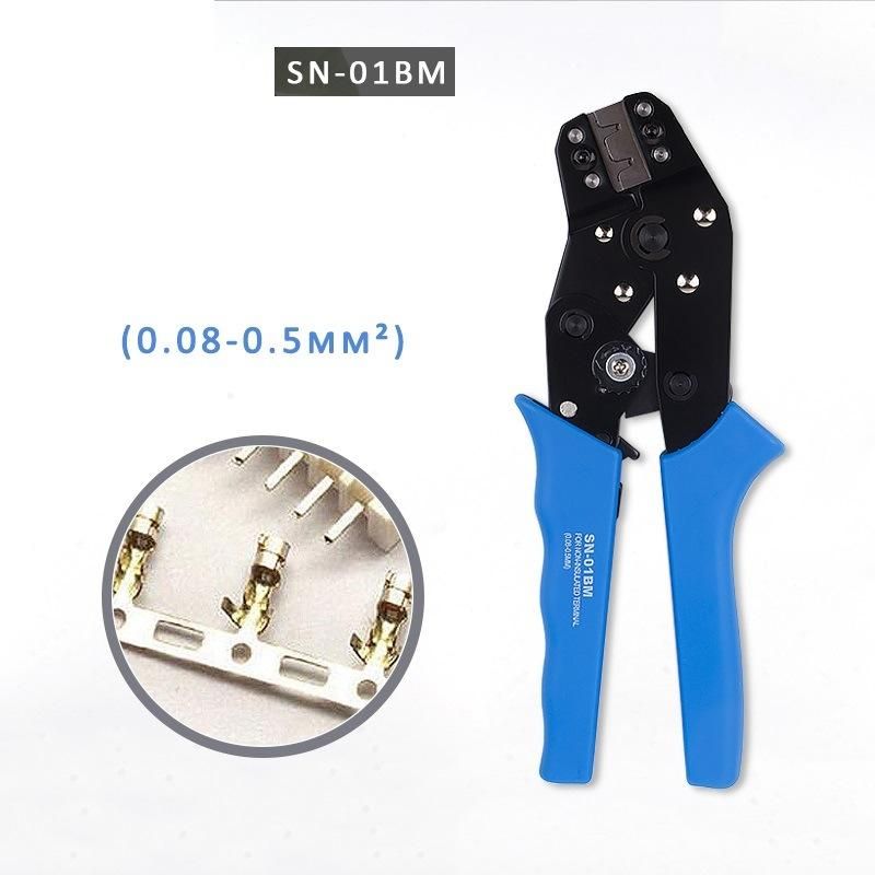 Sn-01bm 28-20 AWG Portable Adjusting Ratcheting Wire Connector Crimper Terminal Crimping Tool Pliers