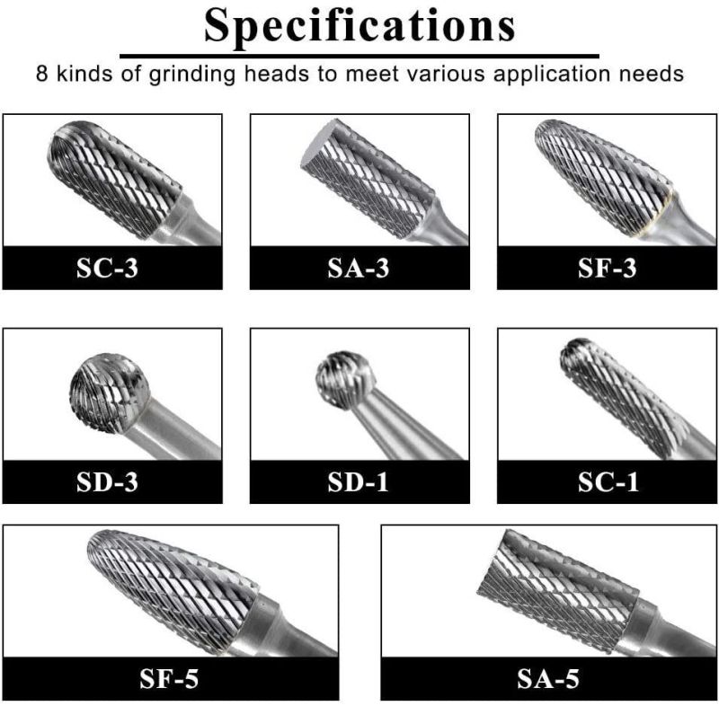 Tungsten Carbide Burrs Rotary Files Set